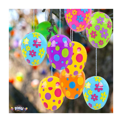 PMU Easter Eggs 3.13 Inch Printed Plastic Decoration (12/Pkg)