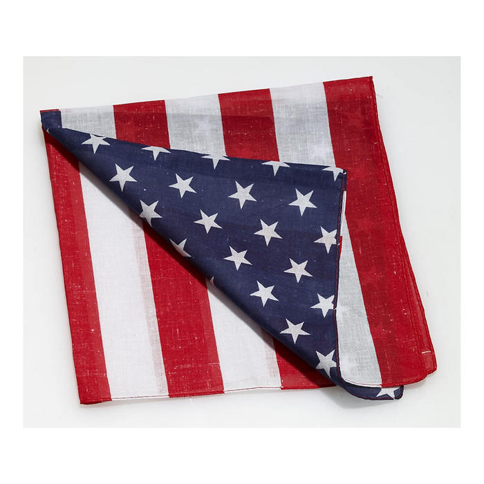 PMU Patriotic American Flag Bandana Printed Stars and Stripes Poly-Cotton Headband 21 Inch x 21 Inch