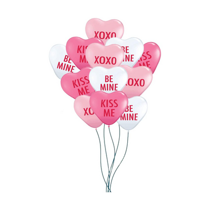 PMU Heart Shaped Balloons 11 Inch PartyTex Premium Love Expression Assortment Latex Valentines Day, Weddings, Birthdays, Anniversaries, Engagements