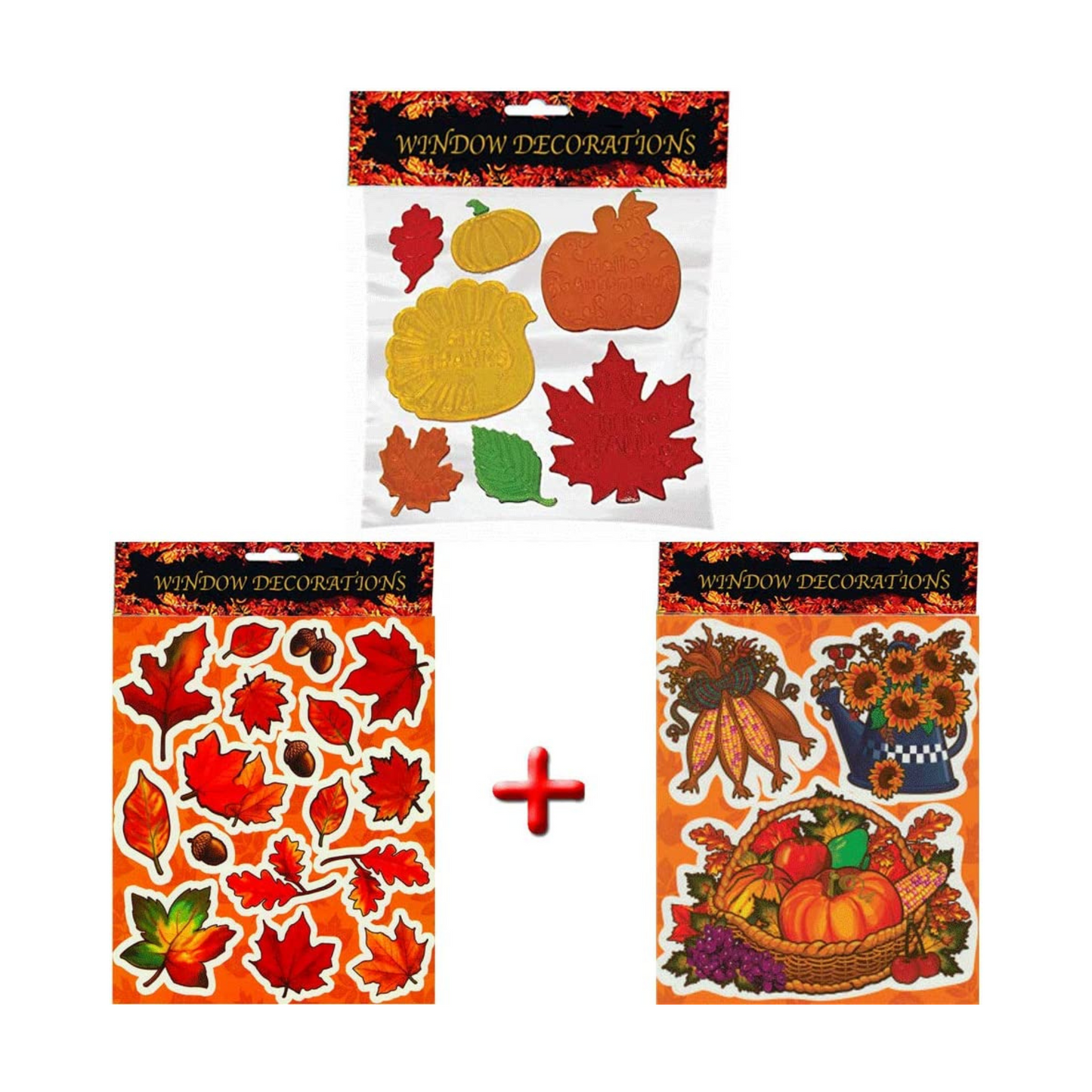 PMU Fall Window Clings Assortment Multicolored