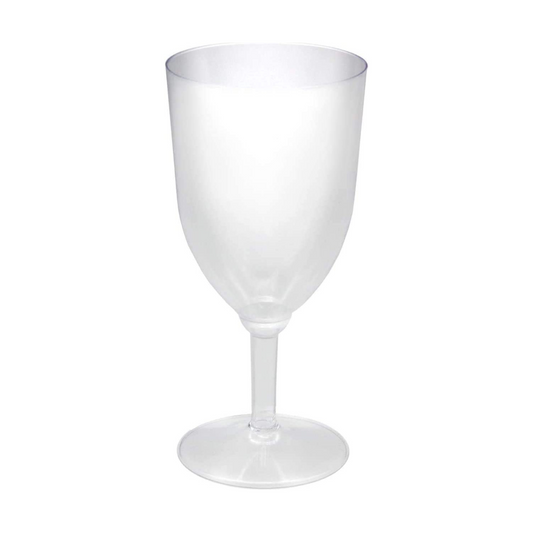 PMU Hard Plastic One Piece 8-Ounce Wine Glasses, Clear, (8/Pkg)