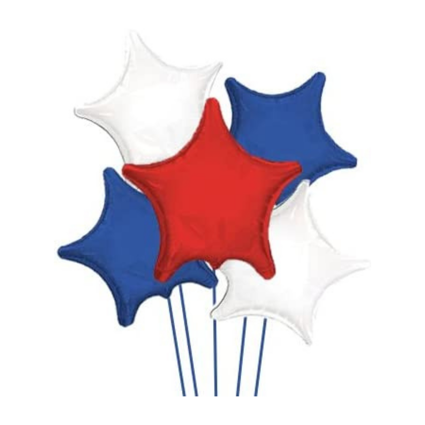 PMU 18 Inches Patriotic Red, White and Blue Star Balloon Assortment