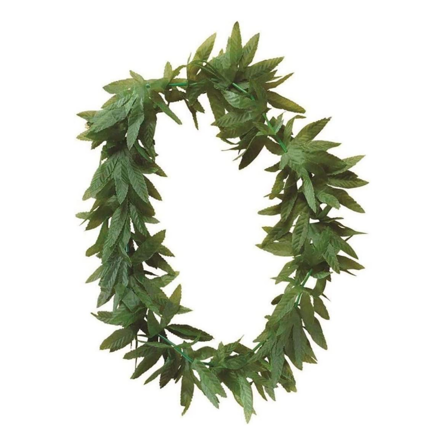 PMU Marijuana Lei Tropical Fern Leaf Green Party Accessory