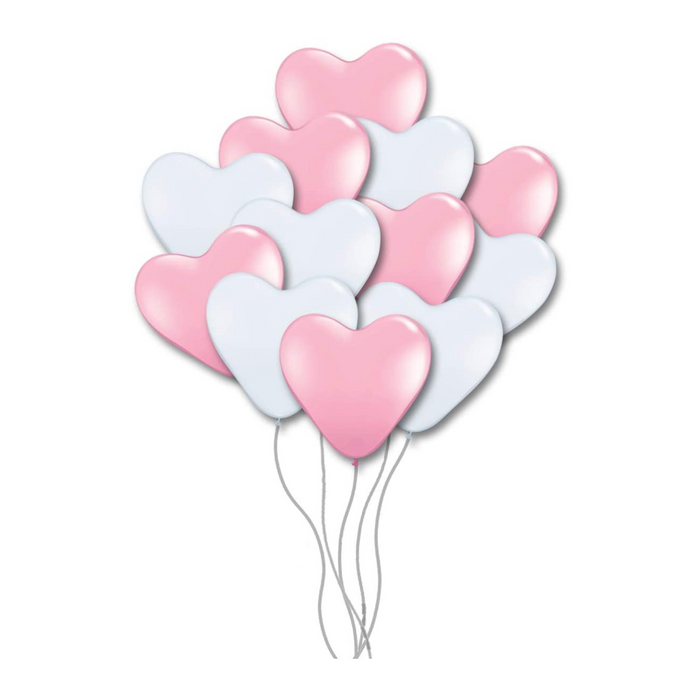 PMU Heart Shaped Balloons 15 Inch PartyTex Premium Latex Valentines Day, Weddings, Birthdays, Anniversaries, Engagements