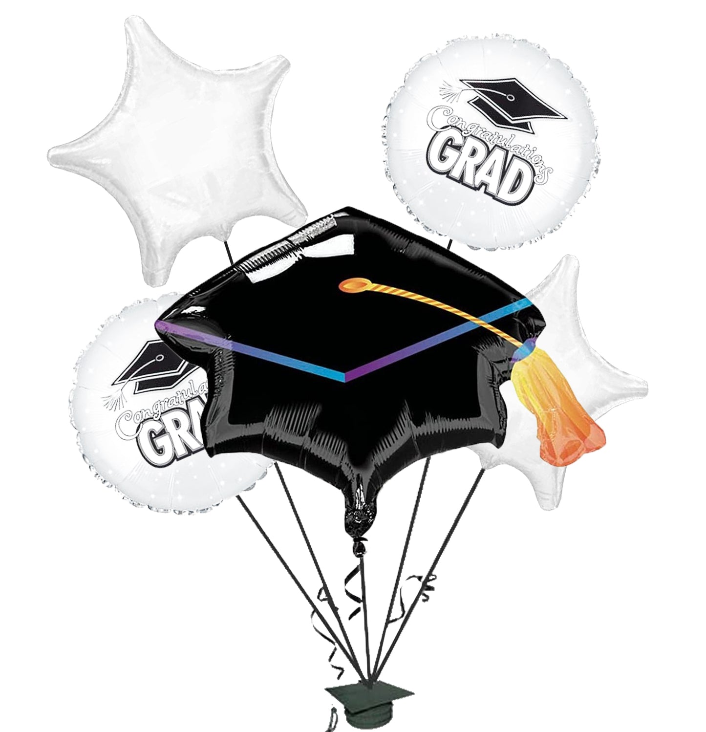 PMU Graduation "Congrats Grad" Foil Balloon Bouquet Pkg/5