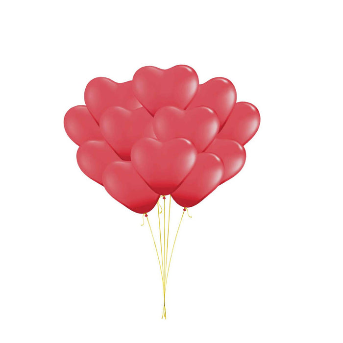 PMU Heart Shaped Balloons 15 Inch PartyTex Premium Latex Valentines Day, Weddings, Birthdays, Anniversaries, Engagements